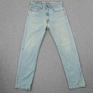 Vintage 90's Levi’s 505 Jeans Light Wash Tapered Fit USA Made Red Tab 33x32